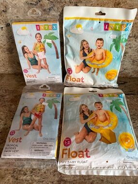 NEW Intext Tropical Buddies Swim Vest & My Baby Float, bundle of 4.